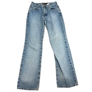 Vintage Express Jeans Womens 3/4 R Light Wash‎ High Rise Straight Leg Blue Denim
